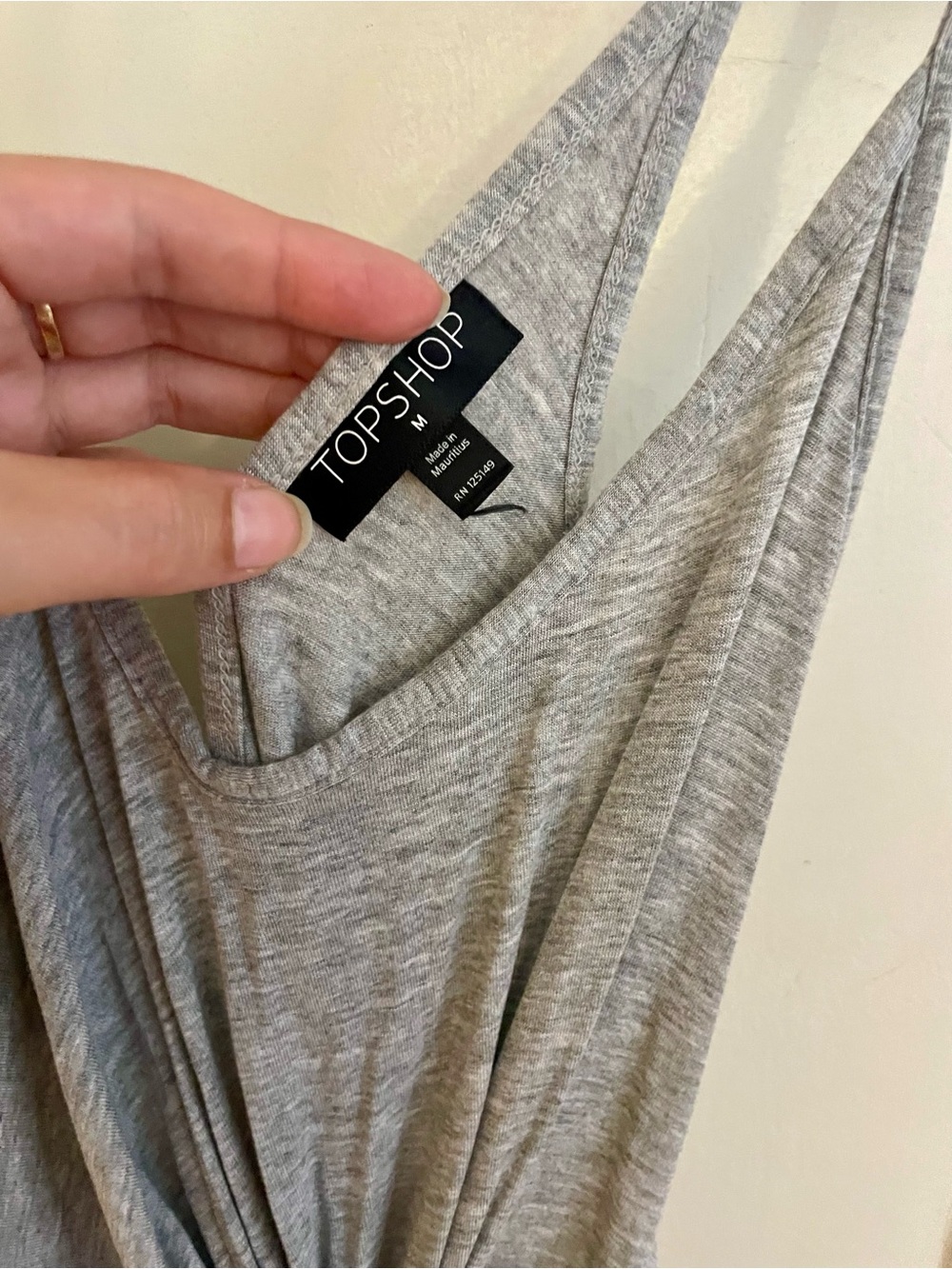 Lightweight Gray Knot-Front Slip Dress - Picture 3 of 4